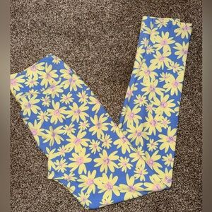 LulaRoe Yellow Daisy Floral Leggings